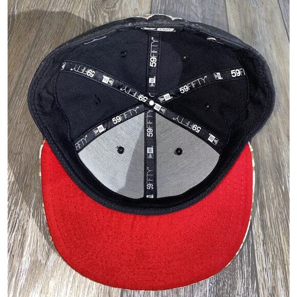 New Era NFL Atlanta Falcons Black 59FIFTY Fitted SnapBack Hat Cap Camo Bill - Picture 9 of 11